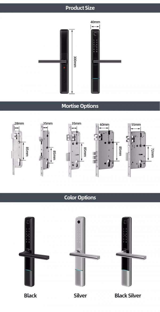 Liliwise ওয়াটারপ্রুফ Tuya APP ওয়াইফাই BLE ফিঙ্গারপ্রিন্ট স্মার্ট লক স্লিম দরজা লক জন্য সংকীর্ণ প্রোফাইল অ্যালুমিনিয়াম দরজা কাঠের দরজা 5