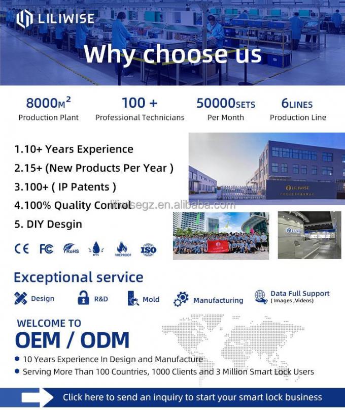 Liliwise Security Electronic Fingerprint Smart Digital Door Lock Outdoor Use Slim Aluminum Fingerprint Door Lock with APP 0