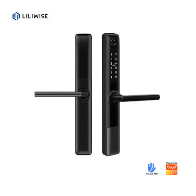 Liliwise ওয়াটারপ্রুফ Tuya APP ওয়াইফাই BLE ফিঙ্গারপ্রিন্ট স্মার্ট লক স্লিম দরজা লক জন্য সংকীর্ণ প্রোফাইল অ্যালুমিনিয়াম দরজা কাঠের দরজা