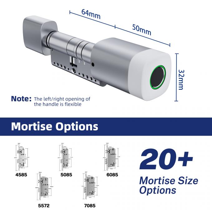 লিলিওয়াইজ ফিঙ্গারপ্রিন্ট আরএফআইডি কার্ড ওয়াটারপ্রুফ ডোর লক অ্যাডজাস্টেবল ওয়াইফাই বিএলই টুয়া টিটিলক স্মার্ট সিলিন্ডার লক, পুরাতন মেকানিক্যাল লক পরিবর্তনের জন্য 4